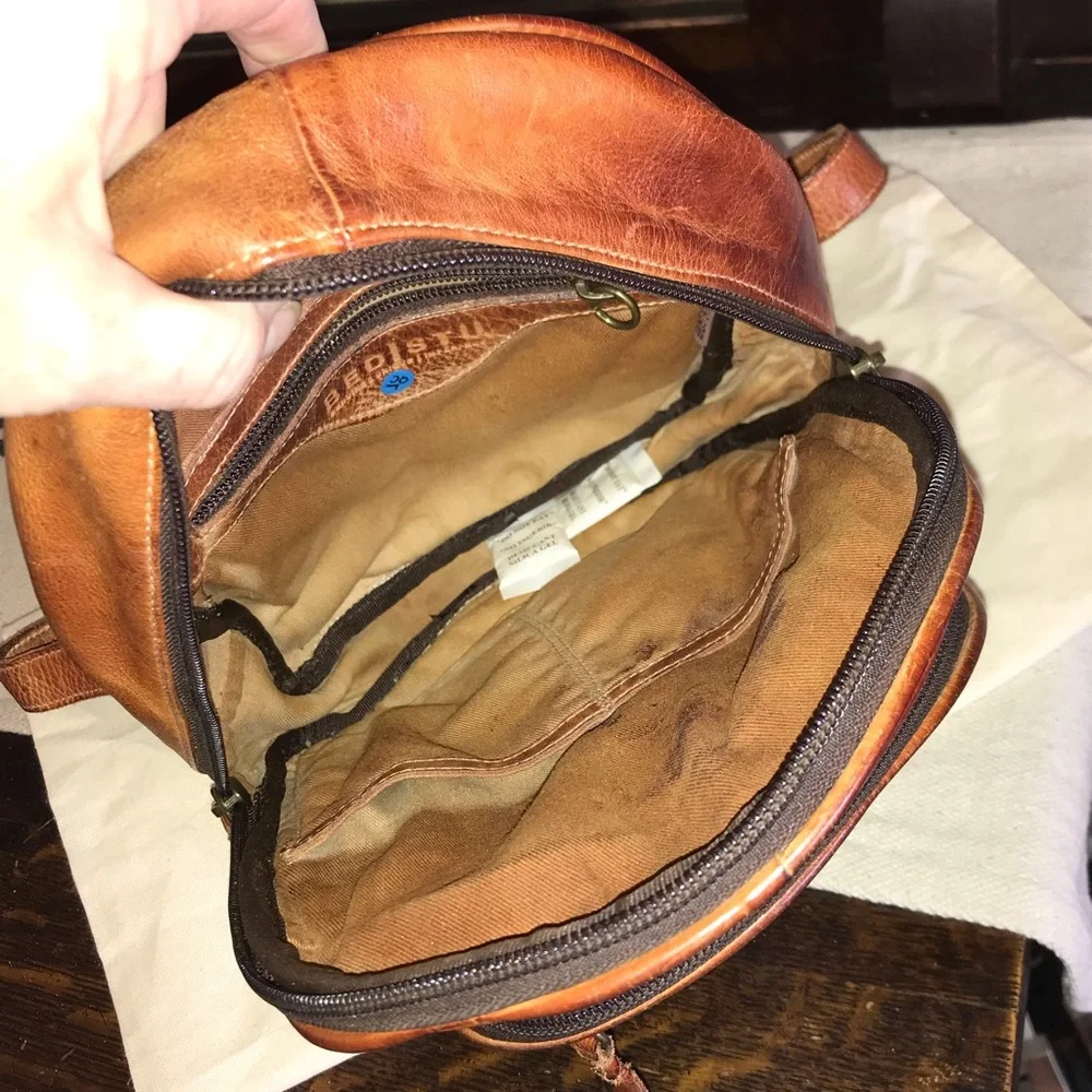 NWOT Bed Stu Leather Dominque Backpack Cognac DD Retail $235